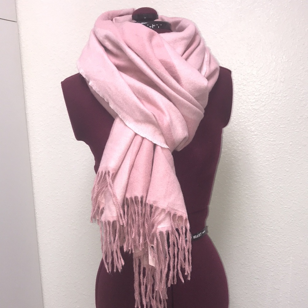 Victoria’s Secret Logo Wide Pink Scarf NWT Striped Soft Cozy & Warm 30 x 84
